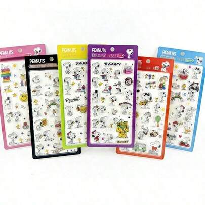  1pc Snoopy Peanut Comics 3D Stickers Transparent Stickers Booklet/Notebook/Phone Case/Handmade Decorative Stickers (Stochastic Style)