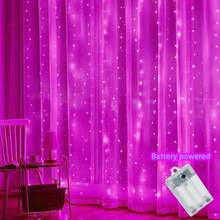 1pc 6m/3 Meters Wedding Romantic Atmosphere Decoration LED String Lights Battery Powered Indoor Party Backdrop LED String Lights - Battery Box Curtain Light - View 23