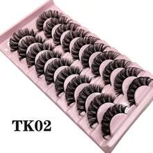 10 Pairs Natural-Looking & Long-Lasting Full Strip False Eyelashes, Realistic DD Curled Lashes - TK02 - View 3