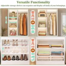 White Adjustable Closet Organizer System 4.2-8.8 FT, Walk-In Closet With 2 Wooden Drawers, Shelves & Hanging Rods, Fits 60-96 Inch Built-In Closet Tower - White - View 6