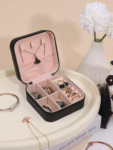1 hộp đựng trang sức tối giản, hộp đựng trang sức PU di động, hộp đựng trang sức du lịch mùa hè, hộp đựng trang sức mini, thích hợp đựng bông tai, dây chuyền, nhẫn, v.v., có thể dùng để trưng bày và cất giữ trang sức, hộp đựng trang sức dung tích lớn, thích hợp để đựng bông tai, nhẫn, dây chuyền, vòng tay, phụ kiện làm móng, quà tặng Ngày của Mẹ, Giáng sinh, Halloween, hộp đựng đồ dùng cho nữ, vật dụng cần thiết khi đi du lịch, hộp đựng đồ dùng ký túc xá, hộp đựng trang sức du lịch quà tặng Ngày Valentine. - Nhiều màu - Xem 12