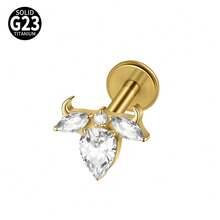 1件 G23 钛金属马眼形锆石唇钉 内螺纹 CZ 极简垂坠耳廓耳骨耳软骨耳钉 身体穿刺饰品 - 如圖 - 查看 18