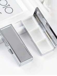 1 Luxurious And Fashionable Diamond Encrusted Medicine Box, Sparkling BlingBling Pill Storage Box, Vitamin Pill Box Mini Compartment Portable, Small And Exquisite, Suitable For Daily Commuting, Travel, Holidays, Tourism, Shopping, Giving To Family And Friends - Multicolor - View 10