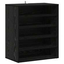 Cabinet à chaussures avec étagère Chêne noir 60 x 35 x 70 cm - Noir - Voir 2