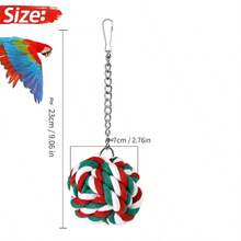 1pc Colorful Cotton Rope Ball Bird Toy, Hanging Rope Ball Chew Foraging Toy - Suitable For Cockatiel, Parakeet, Lovebird, African Grey, Macaw, Conure And Other Bird Species - Fits All Bird Cages And Play Stands - View 13