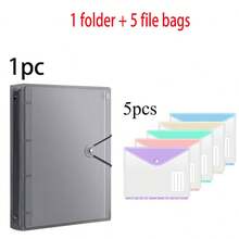 10pcs A4 Size High Capacity Binder Folders, With 11-Hole Loose Leaf Rings, Made Of Modern PP Material, Expandable Button And Label Pocket, Suitable For School, Home, Office, Attendance, Travel - Portable Design, Back To School, Study Supplies - Sets - View 17