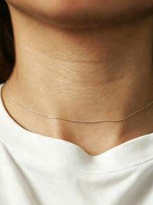 1条精致细链项链，女士简约18k镀金不锈钢项链，适合日常佩戴 - Necklace - 查看 2