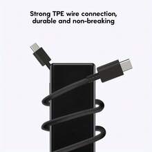 适用于 Galaxy 系列的 45W 超快充电线，5A 双 USB Type-C 数据线 - 黑色 - 查看 5