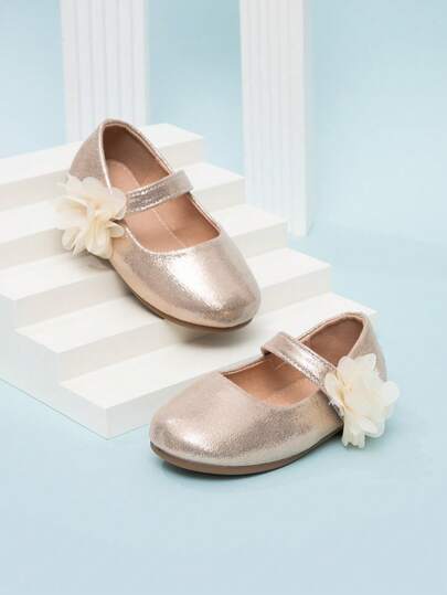Spring New Solid Color Cute Princess Style Round Toe Ballet Flats For Toddler Girls