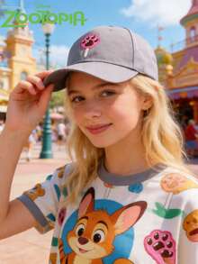 Disney 迪士尼疯狂动物城冰棍爪棒球帽，可调节刺绣冰棍爪老爹帽，爪子冰淇淋休闲帽，男女通用，Y2K风格，户外防晒配件，运动日常佩戴，高尔夫球帽，礼品 - 彩色 - 查看 3