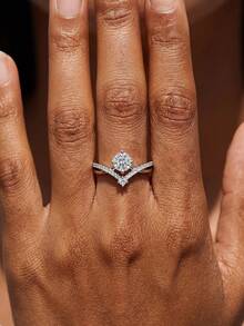 1 chiếc nhẫn Moissanite hình vương miện công chúa 0,5 carat, bạc sterling 925, sang trọng, thích hợp làm quà tặng đính hôn, cưới, sinh nhật bạn thân, kỷ niệm hoặc trang sức cô dâu. - Nhẫn Moissanite hình vương miện - 0,5ct - Xem 3