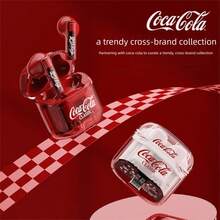 Coca-Cola 可口可乐 T01 轻盈版无线耳机，无线 V5.4 版本，弧形动圈单元，轻巧便携，仅重 39 克，触控操作，搭配充电盒总续航时间长达 14 小时 - 查看 2