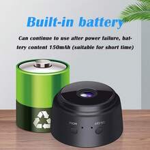 2pcs Mini Wireless Compact Security Camera, 1080P HD Smart Night Vision Camera, Indoor Surveillance Camera For Car/Office, Can Be Used As Dash Cam, Magnetic Clip Design, Real-Time View, Support TF Card Storage (TF Card Not Included), Rotatable Base, Rechargeable Recording, Motion Detection, Cycle Recording, Suitable For Home, Car, Office And Other Scenarios - Black - View 8