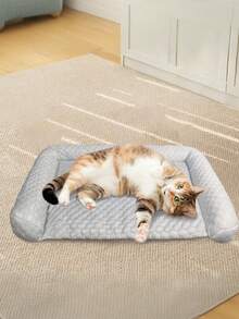 1 pieza Langxingcs Cama cuadrada de peluche suave y cálida, adecuada para perros grandes y medianos, se puede usar como alfombra para perros, sofá para mascotas, cama para gatos, canasta para perros, canasta antiansiedad para perros - Multicolor - Ver 11
