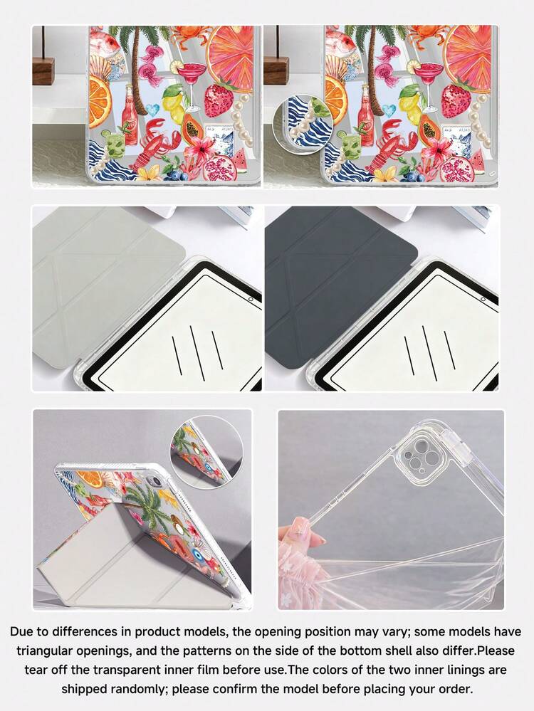 椰子、椰子树、芙蓉花、芙蓉花，适用于 iPad Air 8 (M4) 2026 (11 英寸)、Air 8 (M4) 2026 (13 英寸)、(A16) 第 11 代 11 英寸 2025、Apple Air 11 (2025)、第 10 代 10.9 英寸 2022 的保护壳，带笔槽、三折支架、自动唤醒/睡眠功能，是返校、情人节、节日的可爱礼物。 - 彩色 - 查看 6