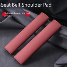 Car Additions, Soft And Skin-Friendly PU Leather Seat Belt Shoulder Pads, Suitable For All Seasons, Durable, Dirt-Resistant, Breathable, Universal For Passenger And Cargo Vehicles, Extended Safety Belt Covers To Prevent Wear - Haibo Short Shoulder Pads (single) - View 5