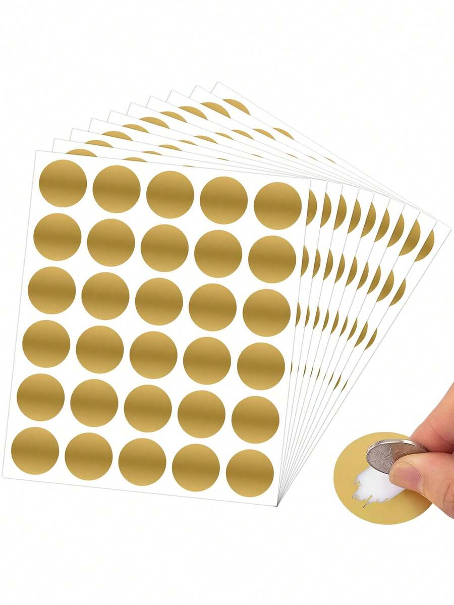 60/120 miếng dán cào tròn màu vàng, thích hợp cho vé số, các dự án DIY và rút thăm trúng thưởng. - Vàng - Xem 1