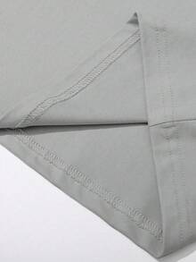 Men's Solid Color Short Sleeve T-Shirt, Comfortable, Breathable, For Summer. - 淺灰色 - 查看 8