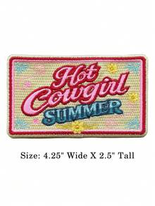 1 miếng vá thêu hình cô gái cao bồi mùa hè, phong cách miền Tây nữ tính, có thể ủi lên quần áo. - Nhiều màu - Xem 3