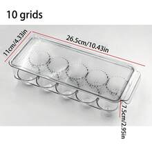 1pc Multi-Size PET Egg Storage Rack, 24/21/14/12 Slots Transparent Refrigerator Egg Organizer, Stackable Egg Protection Container, Suitable For Pantry, Fridge, Kitchen - Clear - View 15