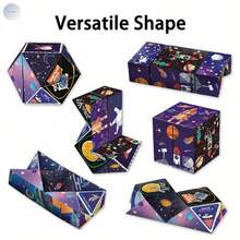 Classic 3D Stereoscopic Versatile Infinite Shape-Shifting Magic Cube Toy - Novelty Toy For Training Spatial Thinking Skills - Helps Improve Concentration/Relieve Anxiety And Stress - Suitable For Boys And Girls Aged 6+ - Unique Creative Christmas Gift And Birthday Present - Portable Colorful Space-Themed Toy WSKP - Phiên bản không gian đầy màu sắc - Xem 7