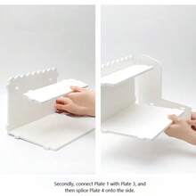 Caja de almacenamiento de escritorio grande, organizador de escritorio multifuncional minimalista y de moda, adecuado para el dormitorio y la oficina - Blanco - Ver 6