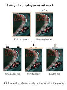 1pc Frameless F1 Racing Car Wall Art, Chic Racing Girl's Choice Canvas Poster, Dorm Room Party Decoration Best Gift, Back To School, Room Decor Bedroom, Funkyposters - F1 - View 8