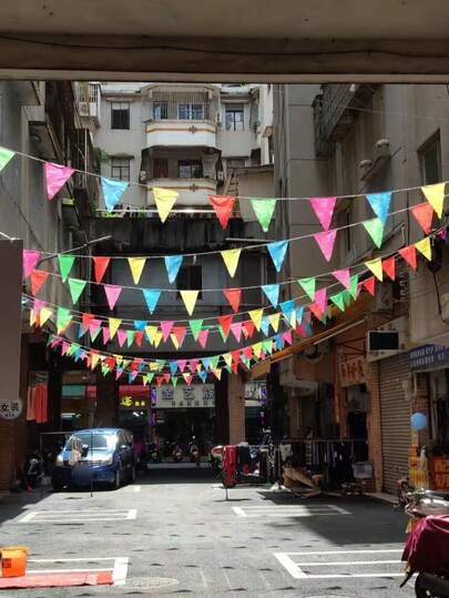 Cờ tam giác nhiều màu, kích thước 50m/80m, vật dụng trang trí ngoài trời, đồ dùng cho kỳ nghỉ hè, cờ treo.