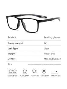 2 piezas Gafas de lectura plegables y ligeras, duraderas, unisex - Negro y rojo 2P - Ver 6