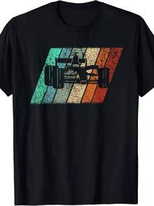 70s Retro Formula Racing Car Shirt - Vintage Racing Car With 70s Motif, Crew Neck Casual Shirt, Machine Washable, Gift For Motorsport Fans - Black - View 5