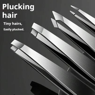 1/4pcs Stainless Steel Eyebrow Tweezers Set, Professional Beauty Tool Suitable For Ingrown Eyebrows