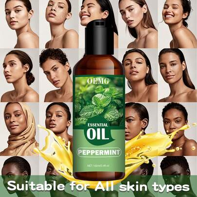 100毫升/30毫升/5毫升薄荷精油，多种规格，植物萃取，持久淡雅的薄荷香气，适用于面部、头发、肌肤、身体及香薰疗法。可搭配香薰机使用，也可用于按摩和日常护理。便携瓶身设计，适合居家、办公、车载及旅行使用。节日送礼佳品。