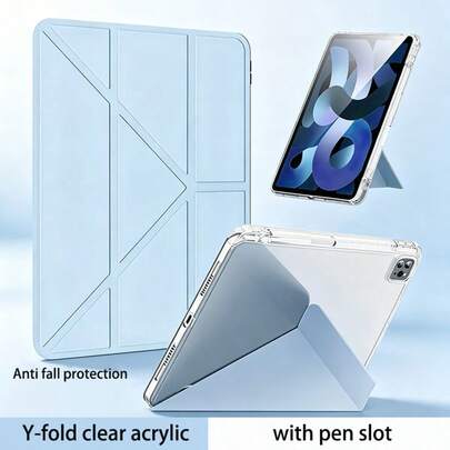 Compatible With Huawei MatePad 11.5S Tablet Protective Case, With Pen Slot, High-Transparent Acrylic Back Cover, Customizable, Smart Sleep/Wake, Y-Shaped Multi-Fold Stand, Compatible With MatePad 11.5/MatePad SE 11 Inch Tablet Protective Case, MatePad Case, Pad 2 11"/ Pad SE 11 Inch Tablet Protective Case, A16 Case, Compatible With IPad 11th Gen Tablet Protective Case, Compatible With IPad Air 11th Gen Protective Case, Compatible With IPad 9th Gen 10.2", 8th Gen 10.2", 10th Gen Tablet Protective Case