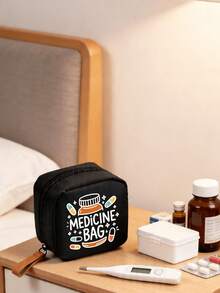 Portable Mini Medicine Pouch With "Medicine Pouch" And Pill Pattern, Medicine Storage Bag, Compact Pill Organizer Box And First Aid Kit | Suitable For Daily Use, Outdoor Activities, Dormitory Portable Medicine Storage | Multi-Functional Fabric Emergency Kit, Suitable For Health-Conscious Use Anytime, Anywhere, Suitable For Travel, Outdoor Activities, Birthday Gifts, Holiday Souvenirs, Back To School Gifts, Graduation Gifts - Multicolor - View 3