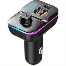 Nuevo reproductor de MP3 Bluetooth para automóvil con carga superrápida y cable de carga 3 en 1, cargador de automóvil con adaptador de encendedor de cigarrillos con cable, transmisor inalámbrico 5.0, transmisor de luz ambiente, cargador de teléfono móvil de carga rápida para automóvil, accesorios y regalos para automóvil adecuados para el trayecto diario, viajes largos, carga mientras conduce - 1 pieza - Ver 8