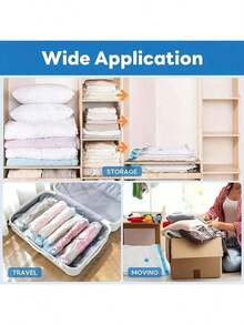 6-Piece Thickened Vacuum Compression Bag Set (Includes Manual Pump) - Large/Medium/Small Compression Bags, Transparent Top Cover Black Base, Thickened Plastic Material, Multi-Functional For Travel, Moving, Seasonal Storage - Space-Saving Luggage Organizer, Wrinkle-Free Storage For Clothes And Bedding, Durable And Portable (Suitable For Moving, Travel, Home Organization) - Includes 6 Large, 6 Medium, 6 Small Bags - Multicolor - View 7
