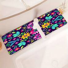 1 pieza Cubierta de grifo con estampado floral, de poliéster duradero, de secado rápido, fácil de limpiar, adecuado para cocina y baño, fácil instalación, decoración diaria, regalo, alfombra de baño, cubierta de grifo duradera, accesorio de grifo - Multicolor - Ver 4