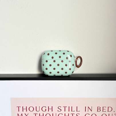 Ốp bảo vệ tai nghe đơn giản, cổ điển màu đen trắng và đỏ xanh bạc hà be nâu chấm bi, bề mặt bóng, dành cho AirPods 1 2 3 4 Pro Pro2 Pro3