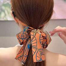 1pc Retro Pattern Long Ribbon Headband, Suitable For Women's Daily Wear, Tidy Messy Hair, Showcase Personal Style, Suitable For Braiding, Washing Face, Dating, Travel, Matching Outfits, Photography, Spring/Summer Hair Accessory, Mother's Day Gift Hairband - Multicolor - View 3