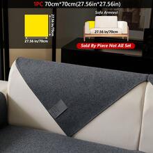 1pc Linen Textured Sofa Cover, Non-Slip Pet-Friendly Couch Protector, Breathable Washable Furniture Slipcover For Living Room - Multiple Styles - View 29