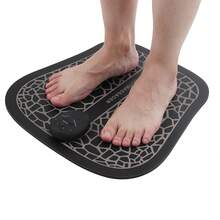 EMS Intelligent Foot Massage Pad Muscle Pain Fatigue Relief Foot Massager (Battery Type) - Negro - Ver 4