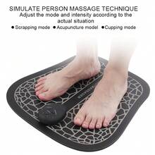 EMS Intelligent Foot Massage Pad Muscle Pain Fatigue Relief Foot Massager (Battery Type) - Negro - Ver 5