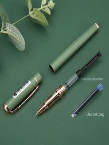 1 Pen + 50pcs Refill Cartridges Set, Minimalist Fashionable Metal Pen, Simple & Elegant, Smooth Writing, Suitable As Reward Or Holiday Gift - 51pcs Set - View 5