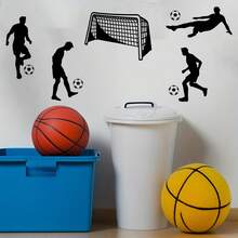 Vintage Sketch Soccer Goal Player Wall Stickers Decals Football For Bedroom Living Room Home Wall Decor - Football - View 5