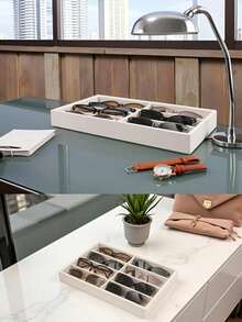 1pc Fashion Eyeglasses Storage Tray, Eyeglasses Storage Box, Drawer Organizer, Stackable Display Box, Available In 3 Colors, Soft Padded Lining Suitable For Earrings, Necklaces, Bracelets, Rings, Hair Clips, Hair Bands, Fits Standard Drawers - Multicolor - View 5