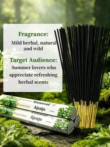 20/60pcs, Incense Sticks, Incense, Amber, Mugwort, Vanilla, Myrrh, Osmanthus, Mango, Lemon, Natural Fragrance, Made With Natural Ingredients, Long-Lasting Scent, A Perfect Gift, Suitable For Ramadan, Entertaining Guests, Meditation, Air Purification And Other Occasions. - Mugwort Incense - View 4