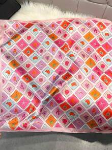 1 chiếc khăn vuông bằng satin in họa tiết nhiệt đới, kích thước 65x65cm, nhẹ, đa năng, phù hợp cho mọi mùa, đi chơi, dự tiệc, du lịch. - Nhiều màu - Xem 16