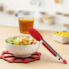 1/2PCS Random Color Heat-Resistant Stainless Steel Food Tongs, Dessert Tongs, Bread Tongs, BBQ Tongs, Anti-Scald Meat Tongs, Kitchen Utensils - Multicolor - View 4