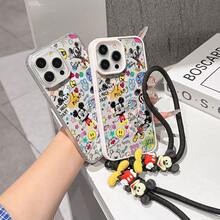 This Disney Mickey Mouse Lanyard Phone Case Is Fully Covered In TPU Material, Features Strong Magnetic Closure, Is Shockproof And Lightweight, And Is Compatible With IPhone17/16/11/13/15/15 Plus/15 Pro/15 Pro Max/12/14 Pro Max/11 Pro Max/12 Pro/12 Pro Max/13. This Phone Case Is A Popular Birthday Gift Or Business Gift Choice; It Is Durable, Stain- And Fingerprint Resistant, And Suitable For Both Men And Women. The Set Also Includes A Mickey Mouse Phone Case And A Mickey Mouse Plush Bracelet, Making It A Perfect Gift For Friends And Family. This Stylish Phone Case Is Fun, Lightweight, And Durable. IPhone17 Pro Max Phone Case, Minnie Mouse Phone Case. - Màu xanh lam - Xem 4
