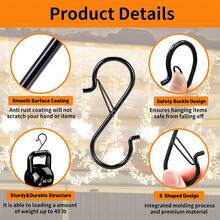 2/6/10pcs S-Shaped Hooks, 3.5 Inch Thick Metal S Hooks With Rings, Suitable For Hanging Plants, Clothes Hangers, Kitchen Utensils, Pots And Pans, Bags, Cups, Wedding Decorations, Flower Pots, Balcony, Curtains And Shower Curtains - Multicolor - View 8